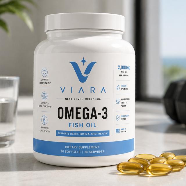 Viara Omega-3 Fish Oil — 2,000mg, Heart, Brain & Joint Support