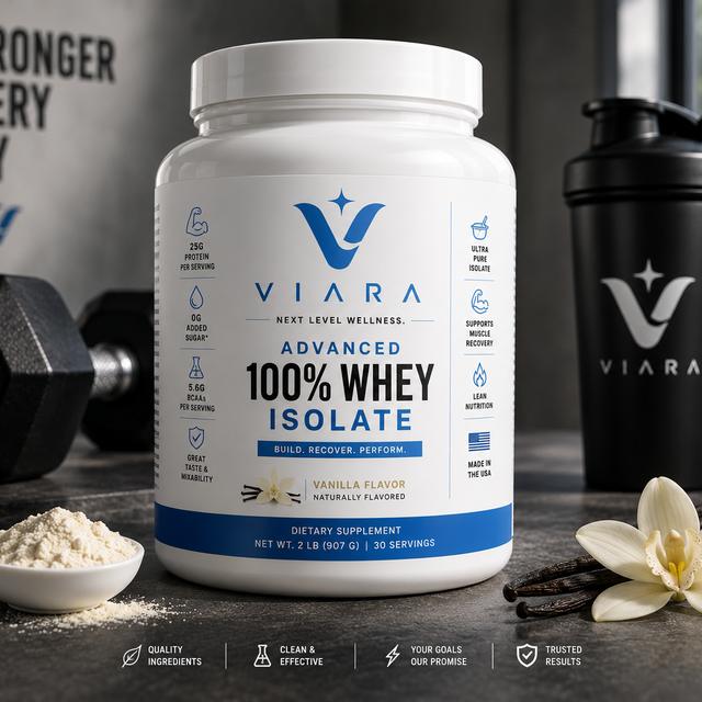 Viara Advanced 100% Whey Isolate — Vanilla, 25g Protein